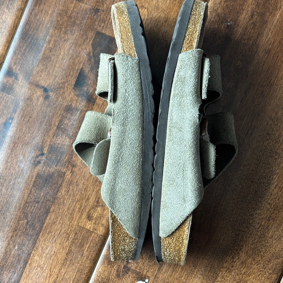 Birkenstock Olive Suede Double-Buckle Sandals - Picture 5 of 7